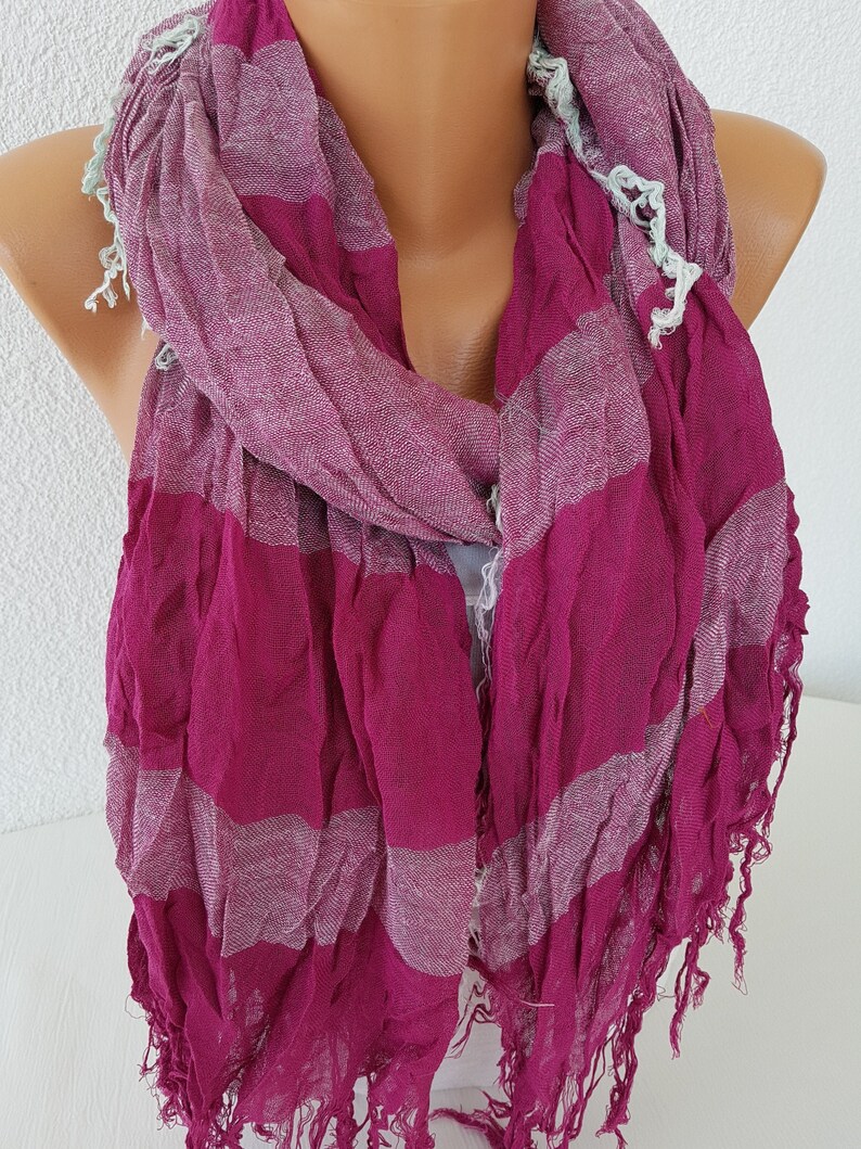Cotton Fringe Scarf Burgundy Shawl Cotton Gauze Scarf Pareo Etsy