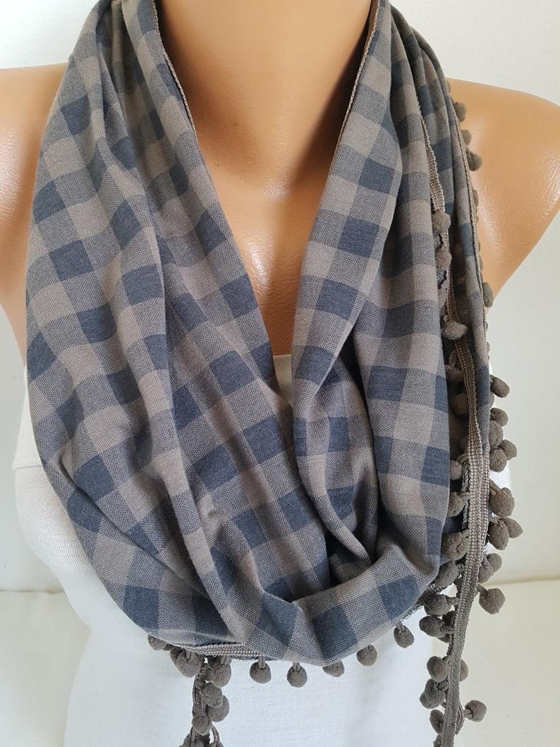 Plaid Fabric Neck Warmer Scarf 50th Birthday Gift for Women Etsy