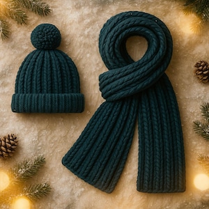 Crochet And Knitted Hat and Scarf Set Pattern | Cozy Winter Knitwear PDF | Beginner-Friendly Hat & Scarf Combo | Warm Handmade Knit Pattern