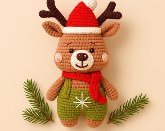 Christmas Reindeer Crochet Pattern | Cute Holiday Amigurumi PDF | Easy Festive Plush Toy | Beginner-Friendly Christmas Crochet Pattern