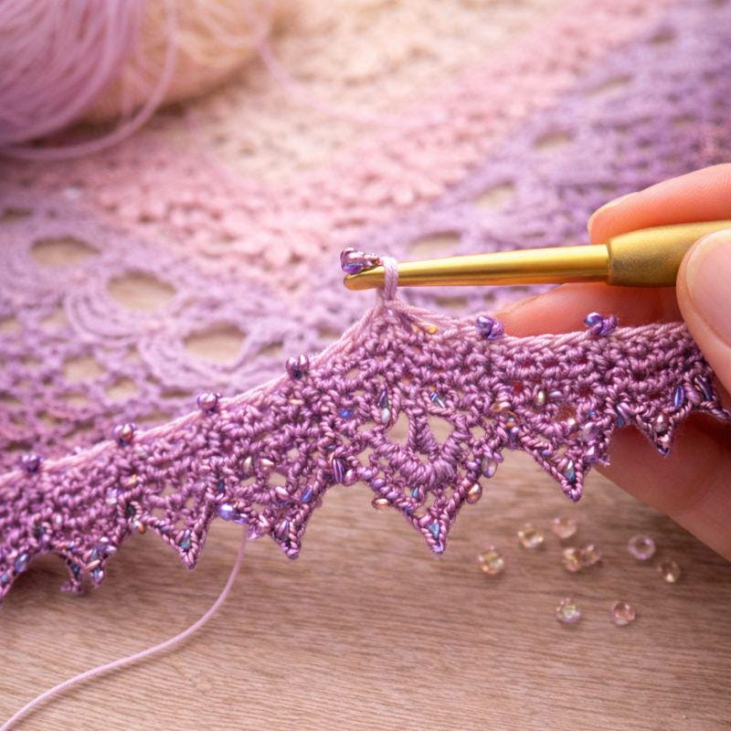 Floral Lace Crochet Shawl Pattern – Elegant Triangle Wrap, Lightweight ...
