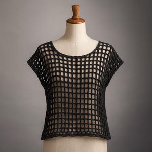 Mesh Crochet Top Pattern | Summer Net Tee PDF | Easy Openwork Shirt | Beginner-Friendly Crochet Clothing Design