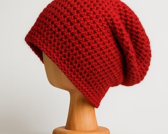 Handmade Crochet Slouch Hat Muster | Gemütliche Slouchy Beanie PDF | Einfaches Wintermütze Design | Anfängerfreundliche Häkelanleitung
