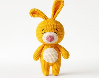 Schema all'uncinetto per coniglietto di peluche - Simpatico coniglio amigurumi in PDF, morbido coniglietto di peluche, schema all'uncinetto facile e adatto ai principianti