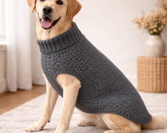 Handgefertigter Hundepullover Muster Gemütliche Strickweste für Haustiere, einfach warm Hundekleidung, Winterwelpen-Pulloverdesign