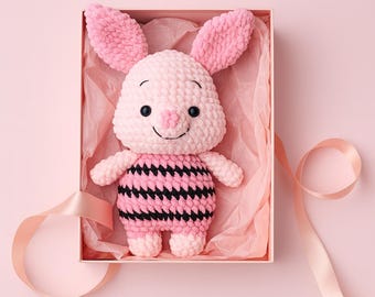 Handgemaakt gehaakt pluche varkenpatroon | Schattige boerderijdieren amigurumi pdf | Zacht knuffelvarken | Eenvoudig haakpatroon voor beginners