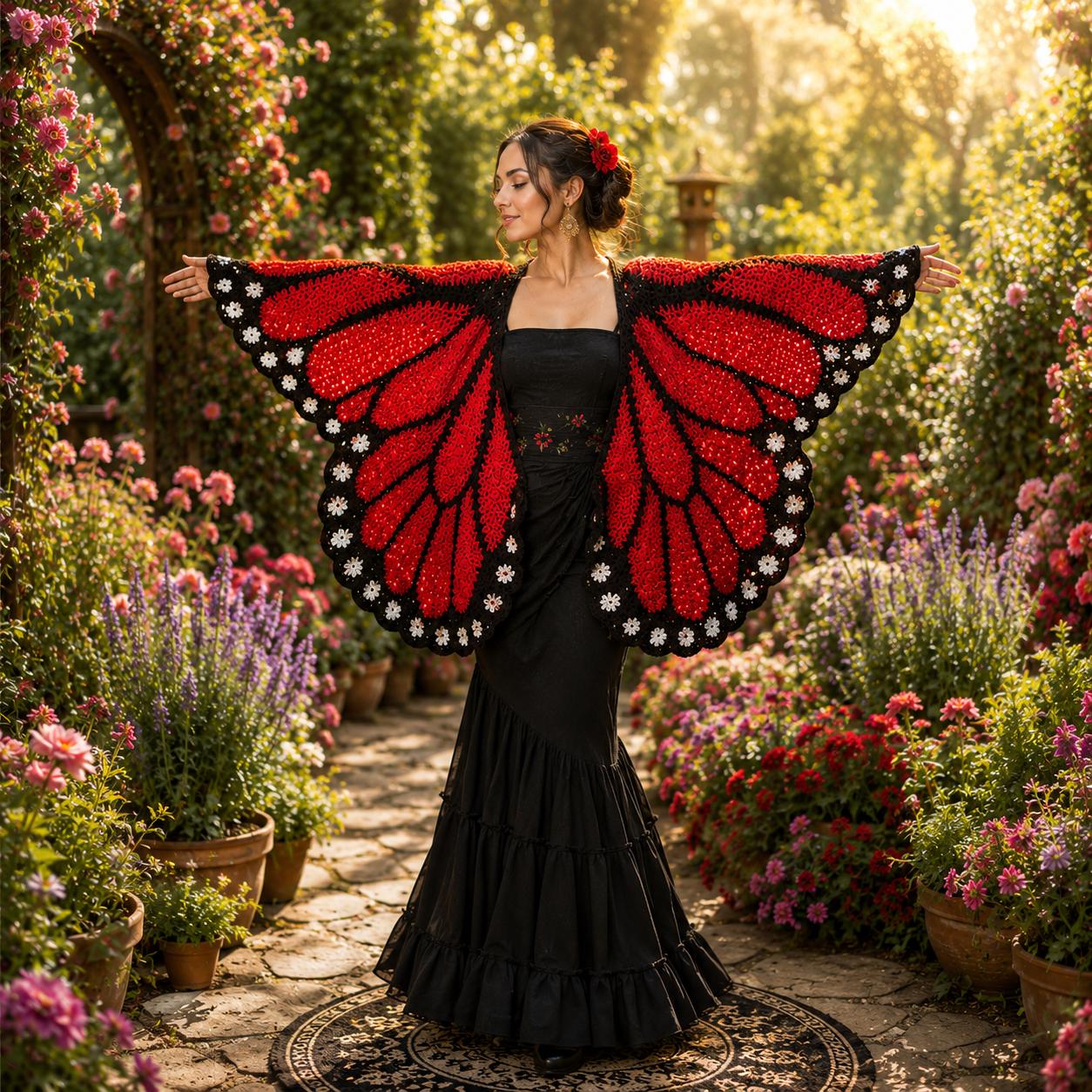 22 Butterfly Shawl Crochet Patterns for Lace Wraps, Vintage Shapes, and Winged Statement... 12 Monarch Butterfly Crochet Shawl