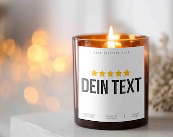 Valuta le stelle con un testo più personalizzato | Candela personalizzabile