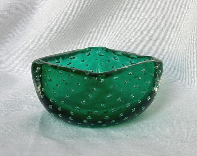 Featured listing image: Mid Century Bullicante Green Unmarked Murano Small Square Dish
