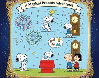 Snoopy New Year 2026 Coloring Book, Peanuts Midnight Hug Printable, Kids & Adults New Years Eve Activity, Digital Download PDF, Woodstock