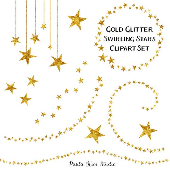 Star Clipart Glitter Clip Art Gold Star Clipart Gold Clip Etsy