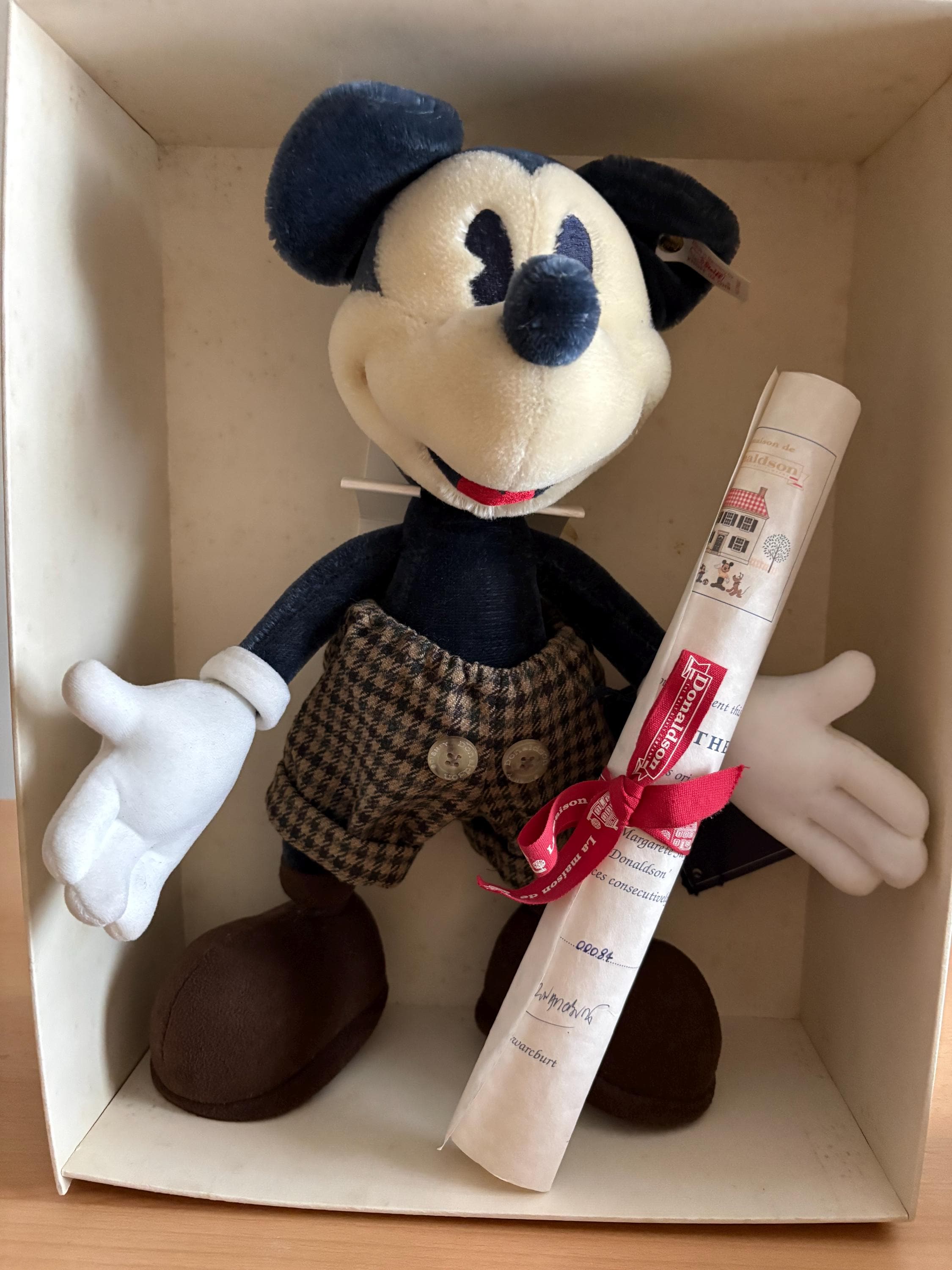 Steiff Mickey Mousse Donaldson limited 2000 stuks - Etsy Nederland