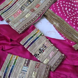 Magenta Sheesha Silk Kurta vid byxset med Chunri Dupatta: Pakistanskt indiskt bröllop bild 15