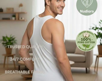 Men’s 100% Cotton Ribbed Cross Back Tank Top – Thick Strap Racerback Athletic Undershirt Soft Sleeveless Athletic Shirt Multiple Colors 0058