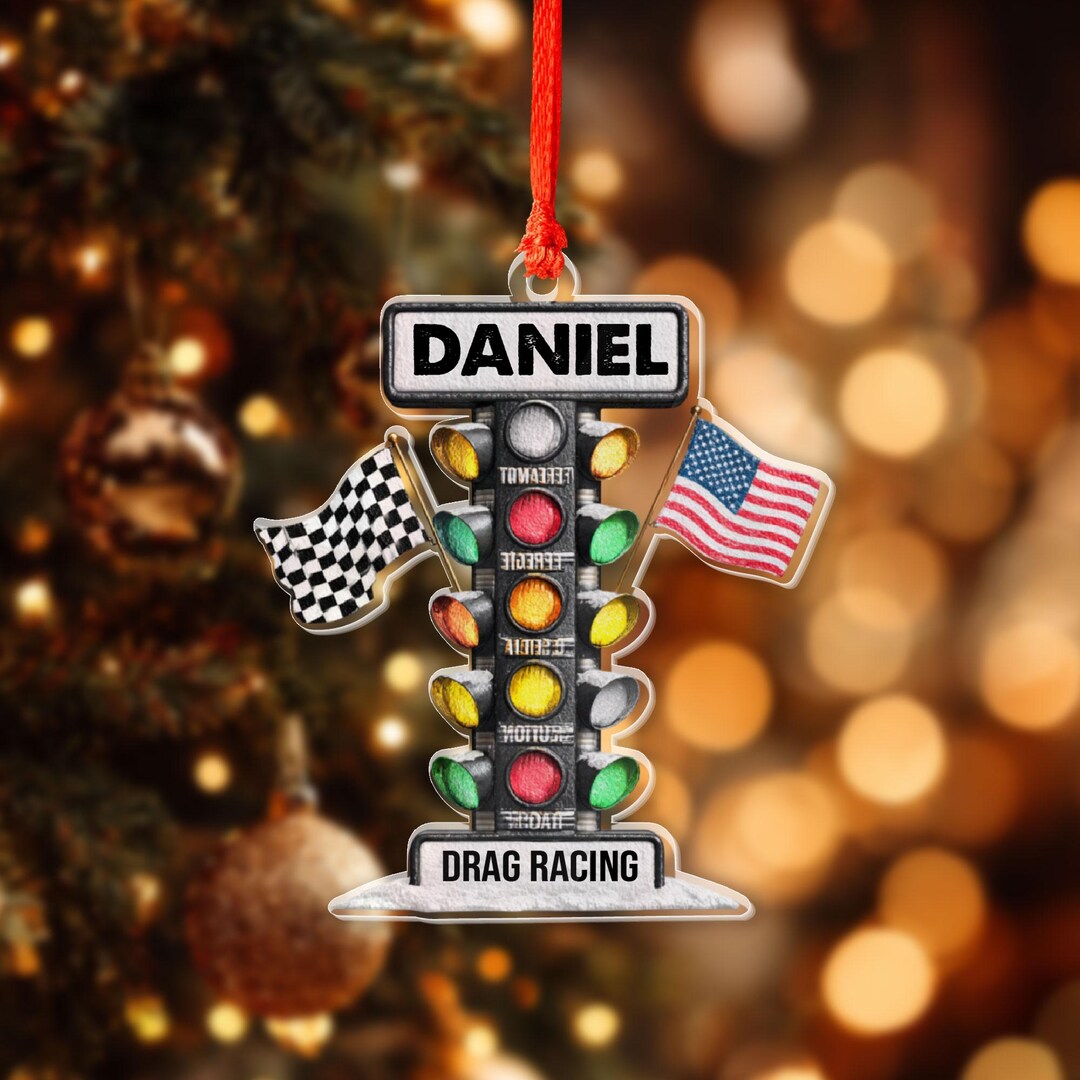 Personalized Drag Racing Ornament, Custom Name Christmas Ornament, Race ...