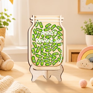 Personalized Pickle Reward Jar, Wooden Behavior Chart, Custom Token Reward System, Funny Pickle Chore Chart, Potty Training Jar, Kids Gift