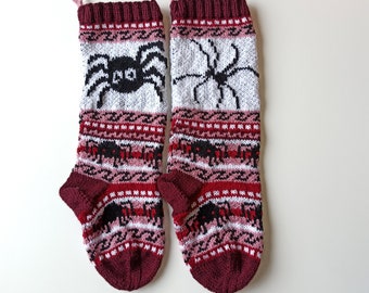 Christmas Stockings pattern, Spider Fairisle Pattern, Knit Pattern Spider, Fair Isle Christmas stocking, knit pattern, knit spider PDF