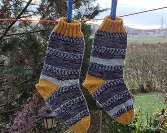 Knit Socks, yellow socks, handknit socks, cozy socks, warm socks medium sized (Women Size US 6.5-8.5, UK 4-6, Europe 37-39)