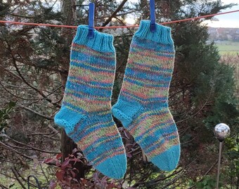 Warm socks knit, cozy socks, bed socks, knit socks (Women's Size US 7.5 - 8.5, UK 5 - 6, EU 38 - 39) large size 8ply thickness