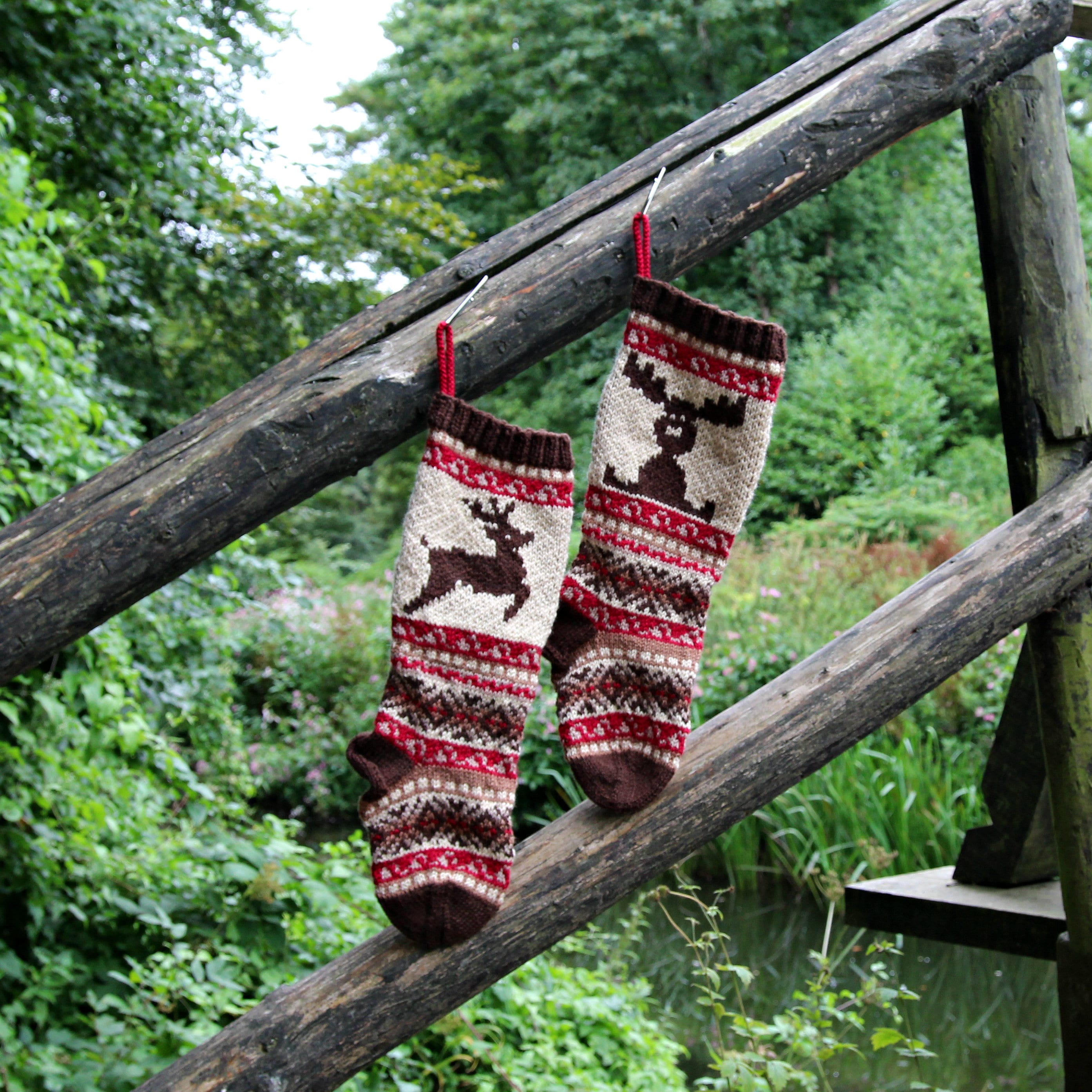 Reindeer Fairisle Pattern, Christmas Stockings Knit Pattern, Fair Isle ...