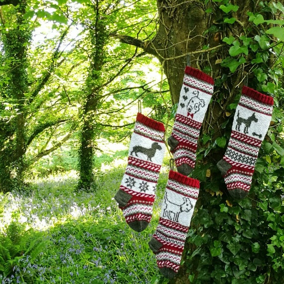 Dog Fair Isle Knit Charts of 16 Christmas Dogs With Charts and