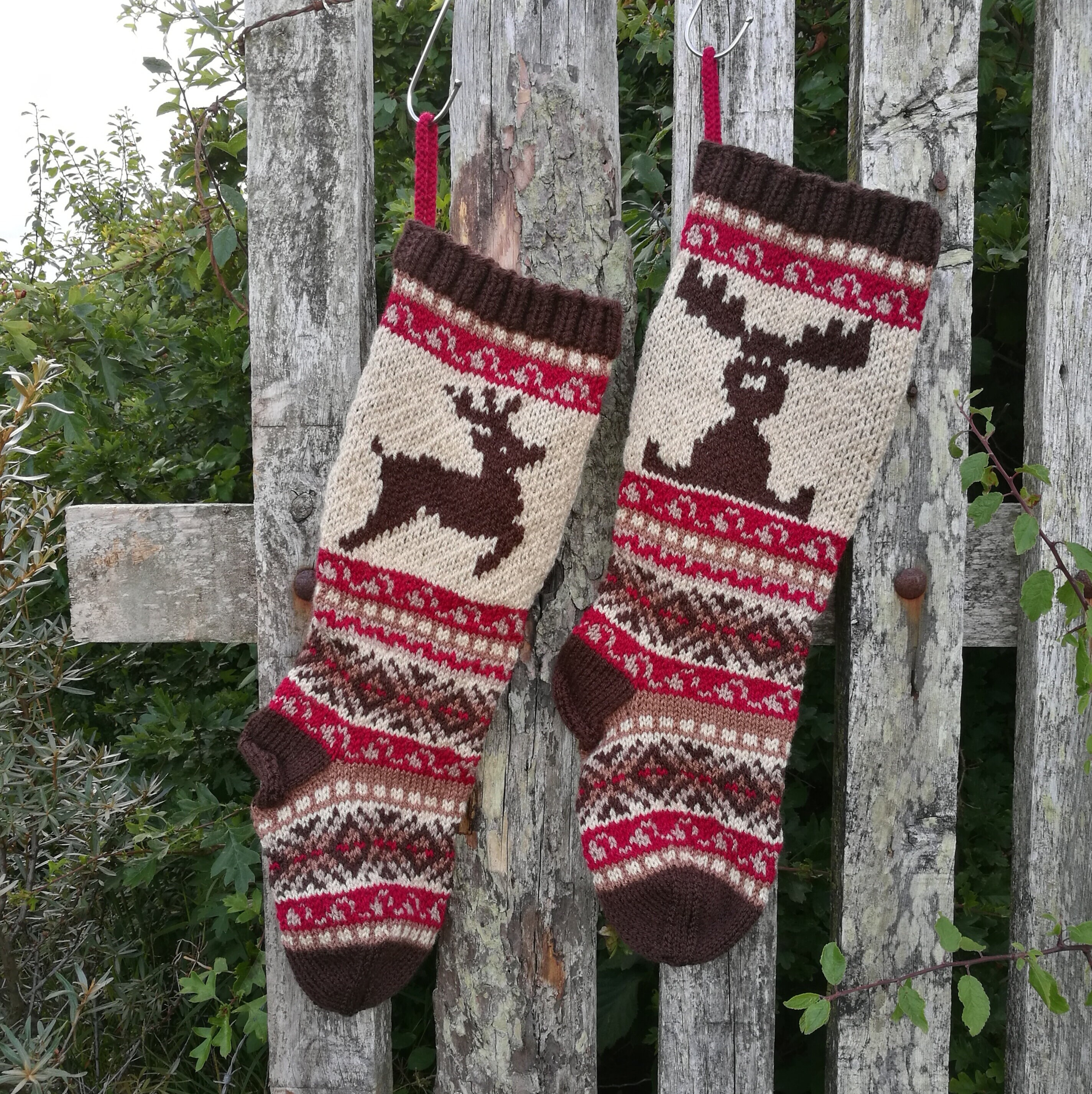 Reindeer Fairisle Pattern, Christmas Stockings Knit Pattern, Fair Isle ...