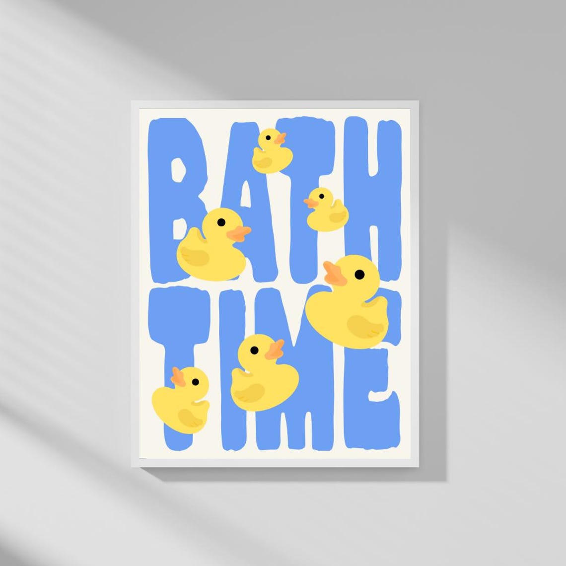 Bath Time Rubber Duck Wall Art, Funny Print, Bathroom Toilet Wall Art ...
