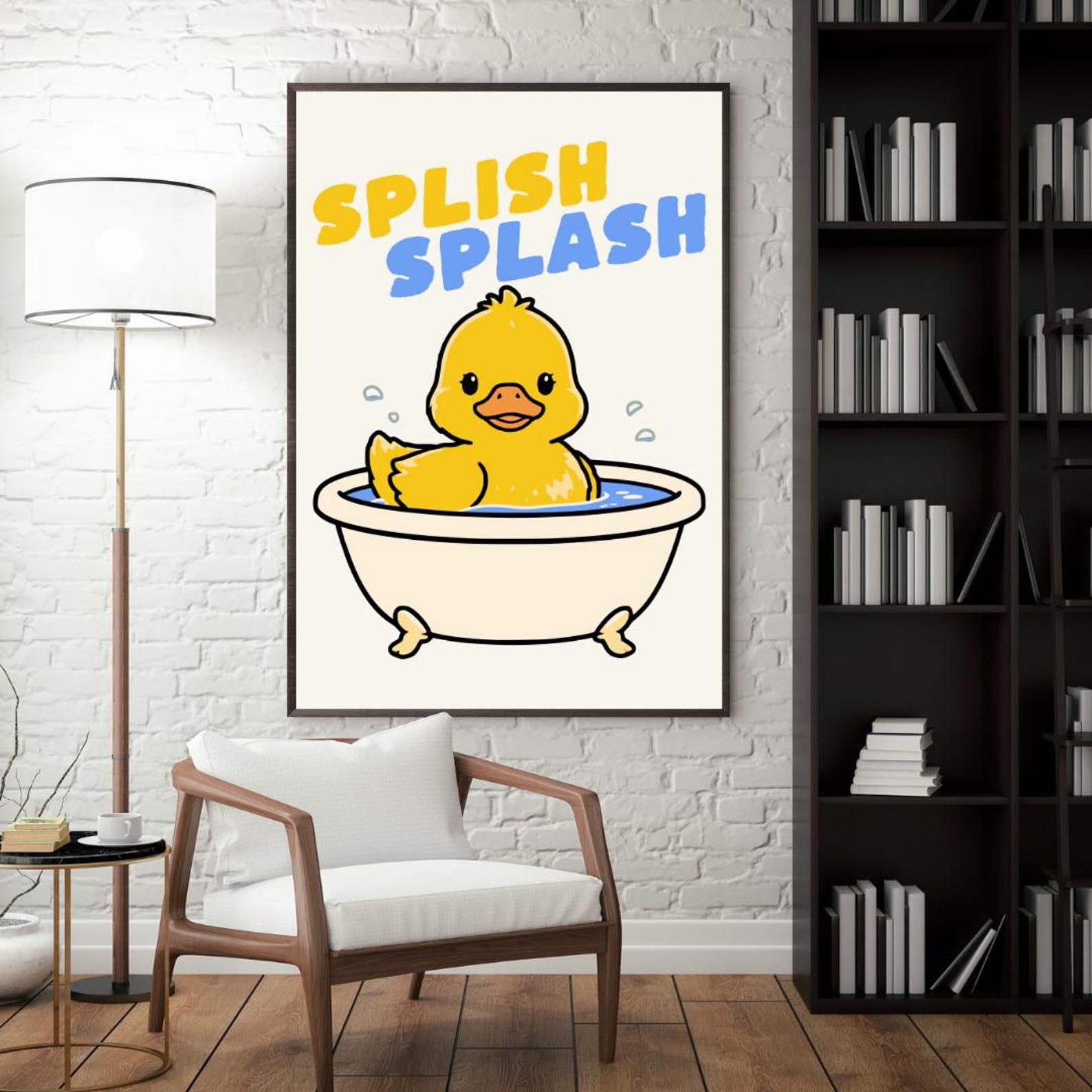 Bath Rubber Duck Bathroom Wall Art, Funny Kids Bathroom Decor, Retro ...