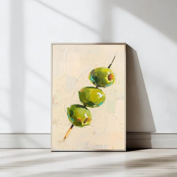 Vintage Dirty Martini Olives Prints, Martini Olive Art Print, Retro Bar Cart Art Print, Cocktail Poster, Kitchen Poster, Digital Download