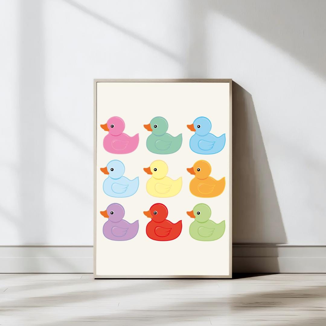 Rubber Duck Printable Bathroom Wall Art, Funny Kids Bathroom Decor ...