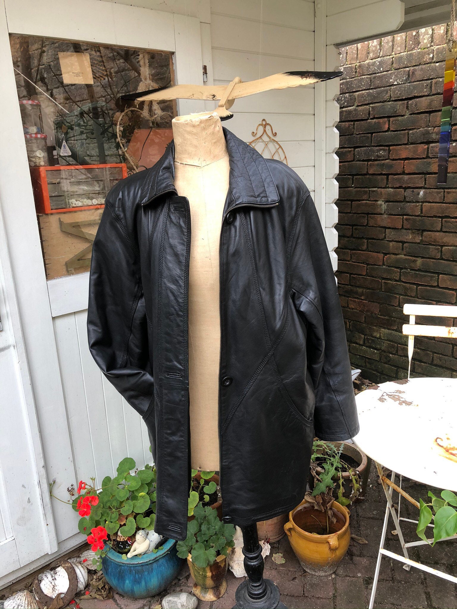 Image of Vintage Leather Coat Worn Twice