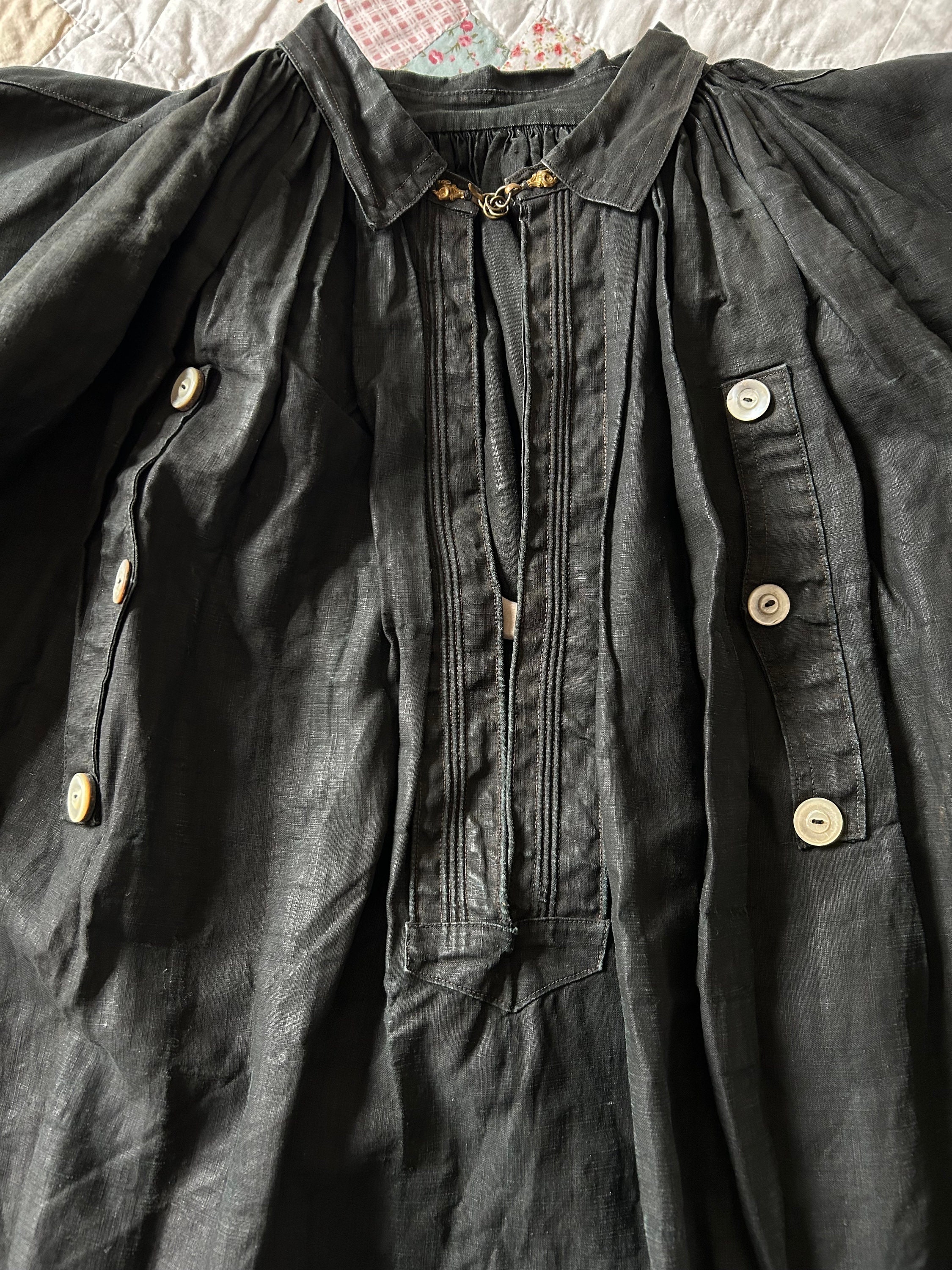 Antique French Indigo Linen Biaude Famers Smock - Etsy