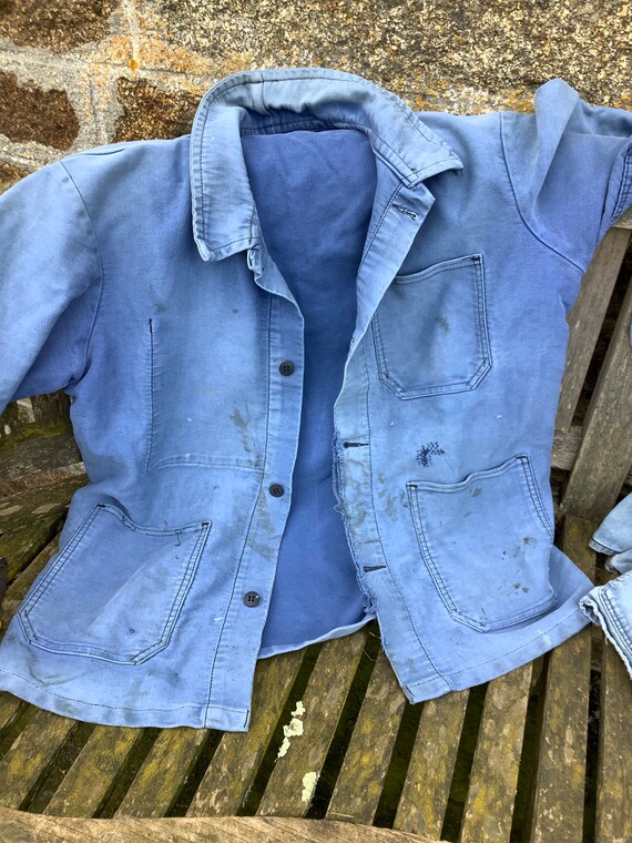 Old French moleskin work blues Jacket
