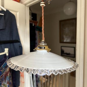 Vintage French rise and fall pendant light with counter balance mechanism