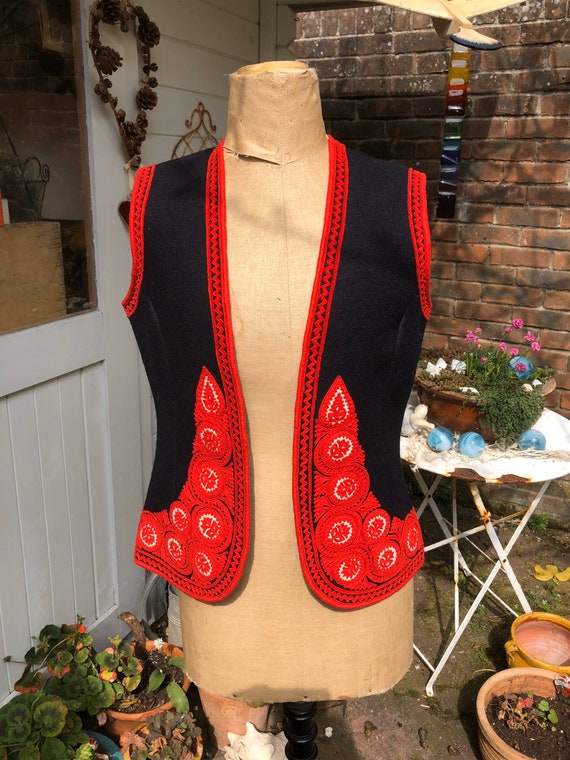 Hungarian wool embroidered waistcoat