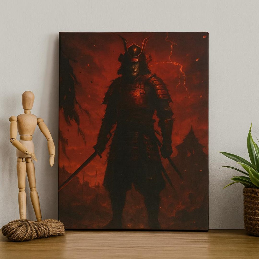 Samurai Warrior Rolled Posters - Digital Artwork, Wall Decor, Asian ...