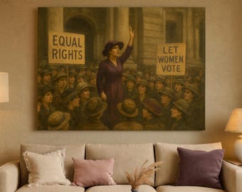 Framed Poster Reproduction, Suffrage Rally Artwork Print, Women's Rights Wall Decor, Activist Poster Print, Historical Protest Art, Feminist