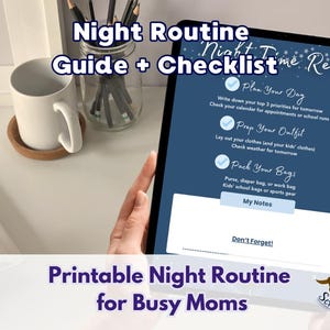 Night Time Routine Checklist: Calmer Bedtimes for Busy Moms (Printable Digital Download)
