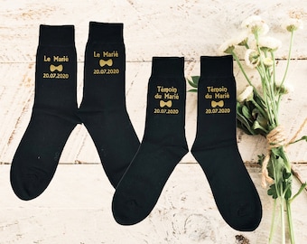 Chaussette mariage, chaussettes personnalisées Cadeau marié cadeau chaussettes témoin chaussettes marié chaussettes  souvenir de mariage