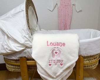 Cadeau Naissance Souvenir de naissance Plaid polaire très doux et confortable à personnaliser