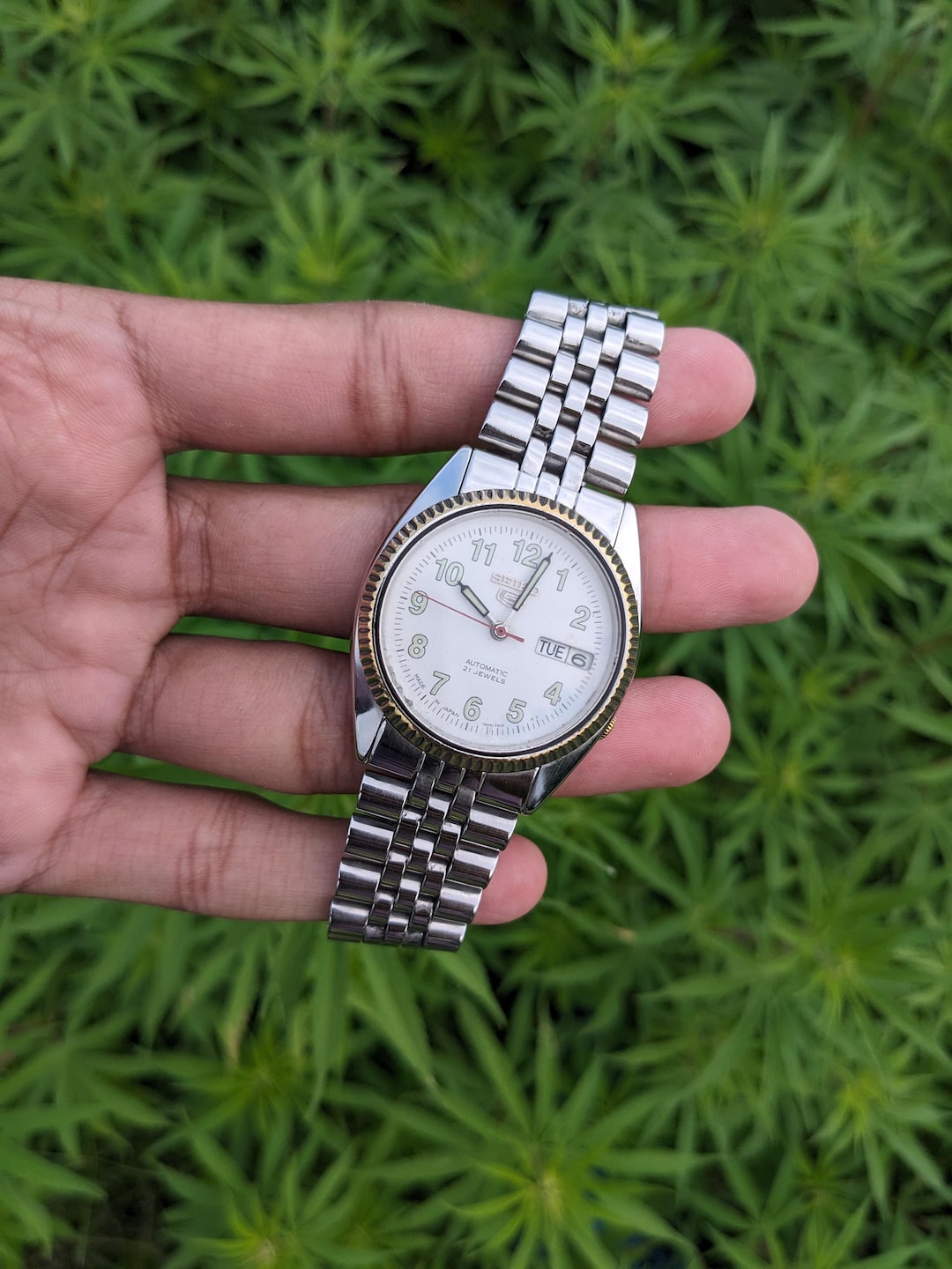 Vintage Seiko 5 Automatic 7s26-8760 Day/date White Dial 21 Jewels