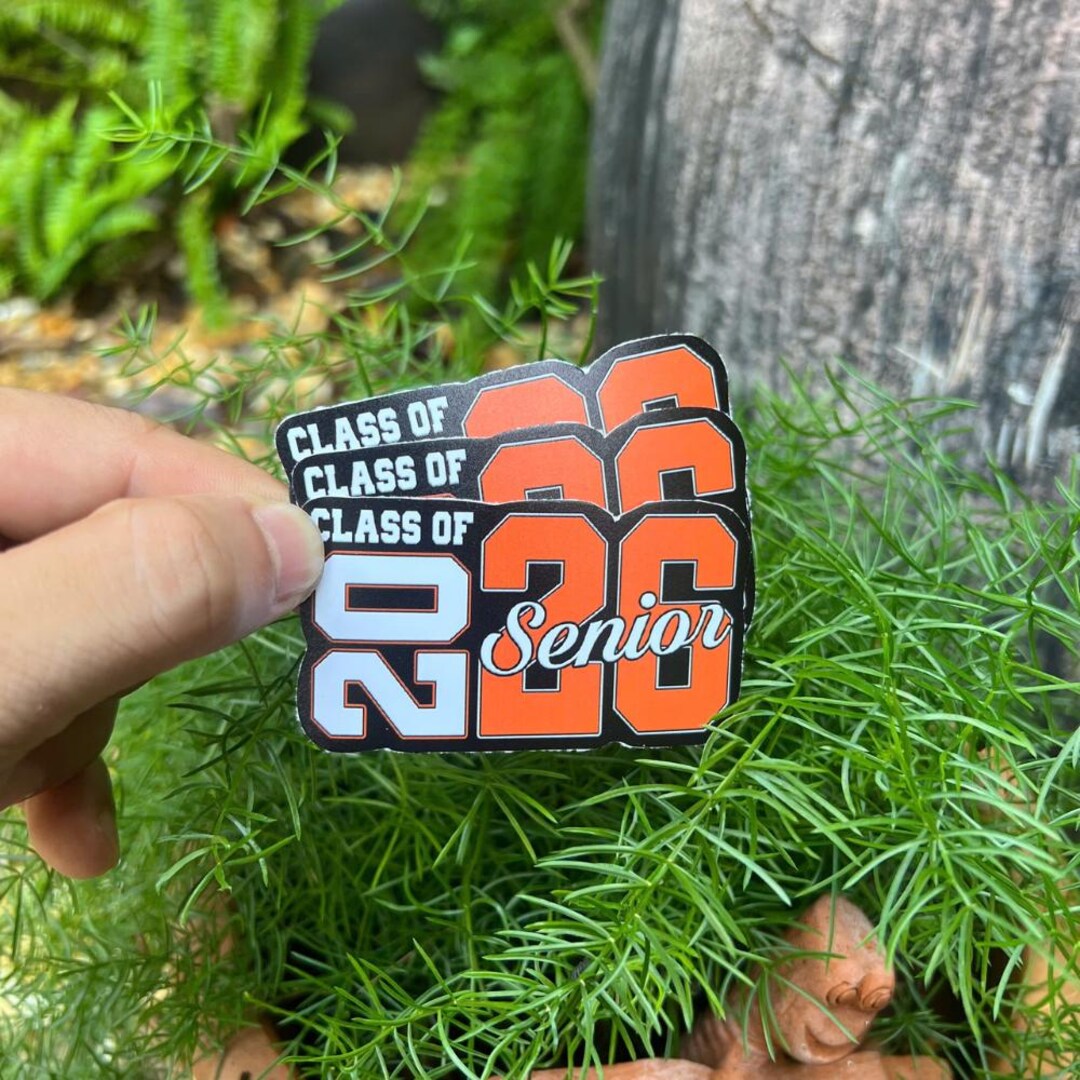 Class of 2026 Senior Sticker Set – Orange and Black Graduation Gift - Etsy