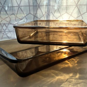 Vintage Pyrex Fireside Brown Glass Baking Pans 222 Square, 232 or 233 Rectangular