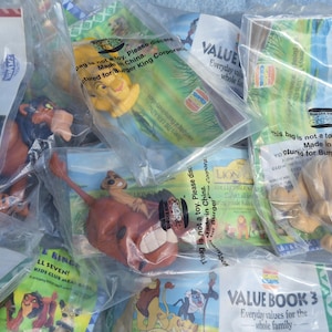 1994 Sealed Lion King Kids Club Meal Toys, All Characters