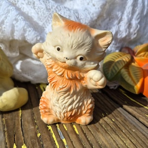 Vintage Orange Kitten, Sun Rubber Company Squeaky Toy 1957