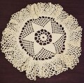 Ruffled Star Doily Vintage Handmade Crochet Off White Round 9.5"