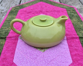 Vintage Teapot, Lime Green Glaze,  Quirky Ceramics