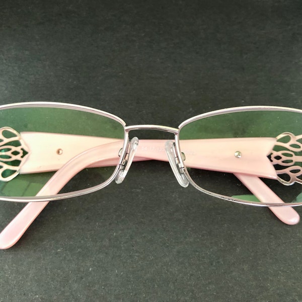 Harve Benard HB600 Designer Ladies Eyeglasses 54-17-135 Pink Frames, Retro Vintage 1990's Eye Glasses