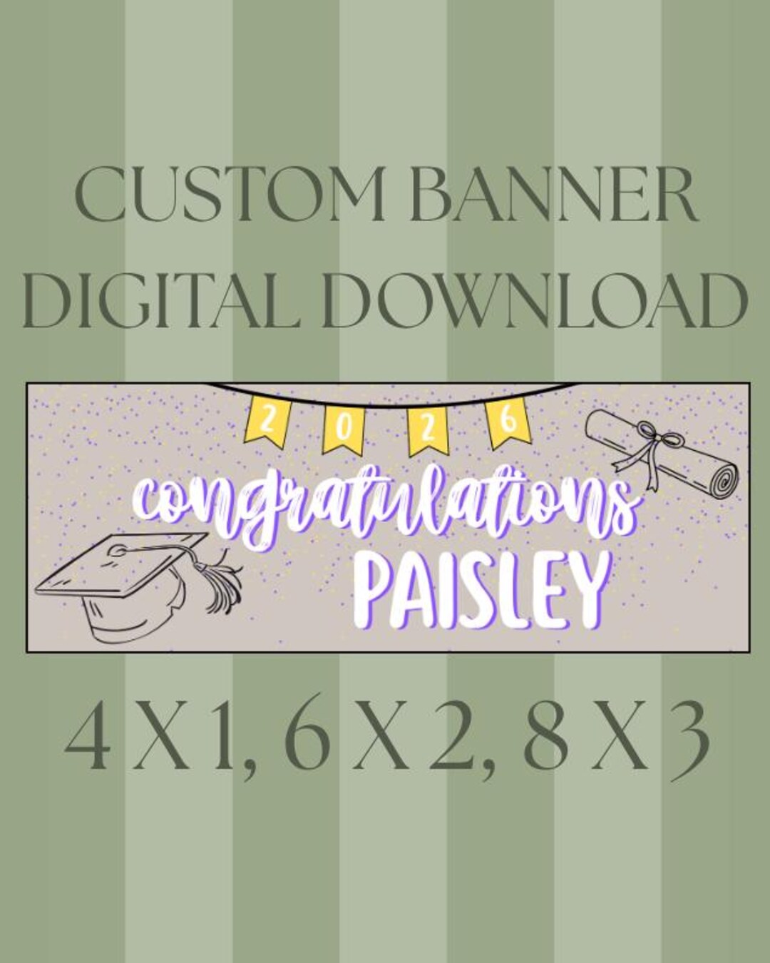 CUSTOM Graduation Banner - DIGITAL DOWNLOAD - Etsy