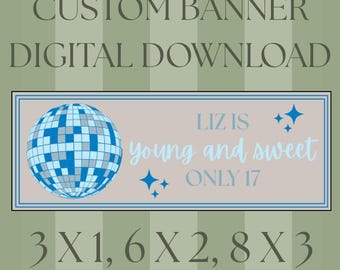 CUSTOM 17th Birthday Banner - DIGITAL DOWNLOAD